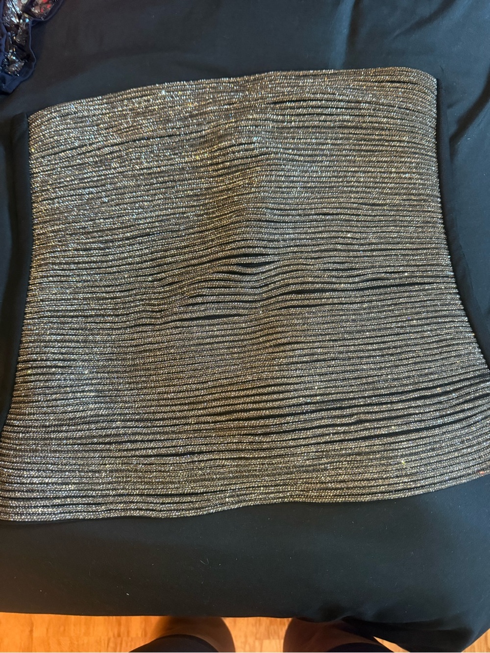 Metallic Ribbed Tube top shirt - Silver